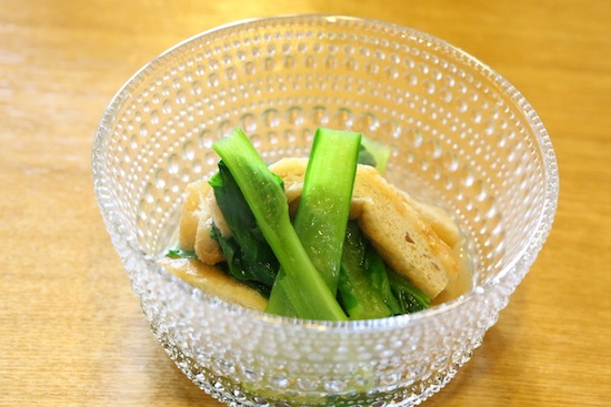 小松菜と油揚げの煮浸し　マクロビオティック